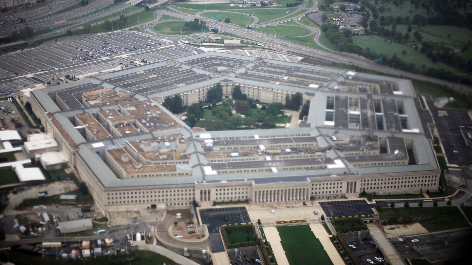 Aerial view of the United States military headquarters, the Pentagon.