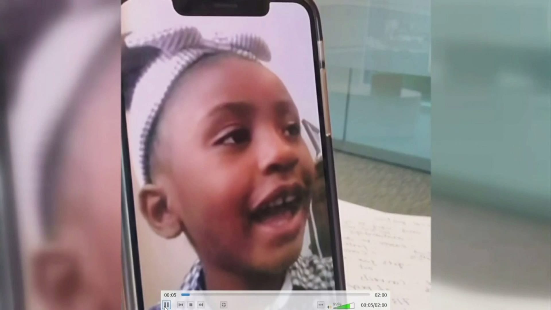 George Floyd's 7-year-old daughter Gianna testifies via a cell phone video before the sentencing of former Minneapolis police officer Derek Chauvin for the murder of her father George Floyd during a sentencing hearing in Minneapolis, Minnesota, U.S. June 25, 2021 in a still image from video.