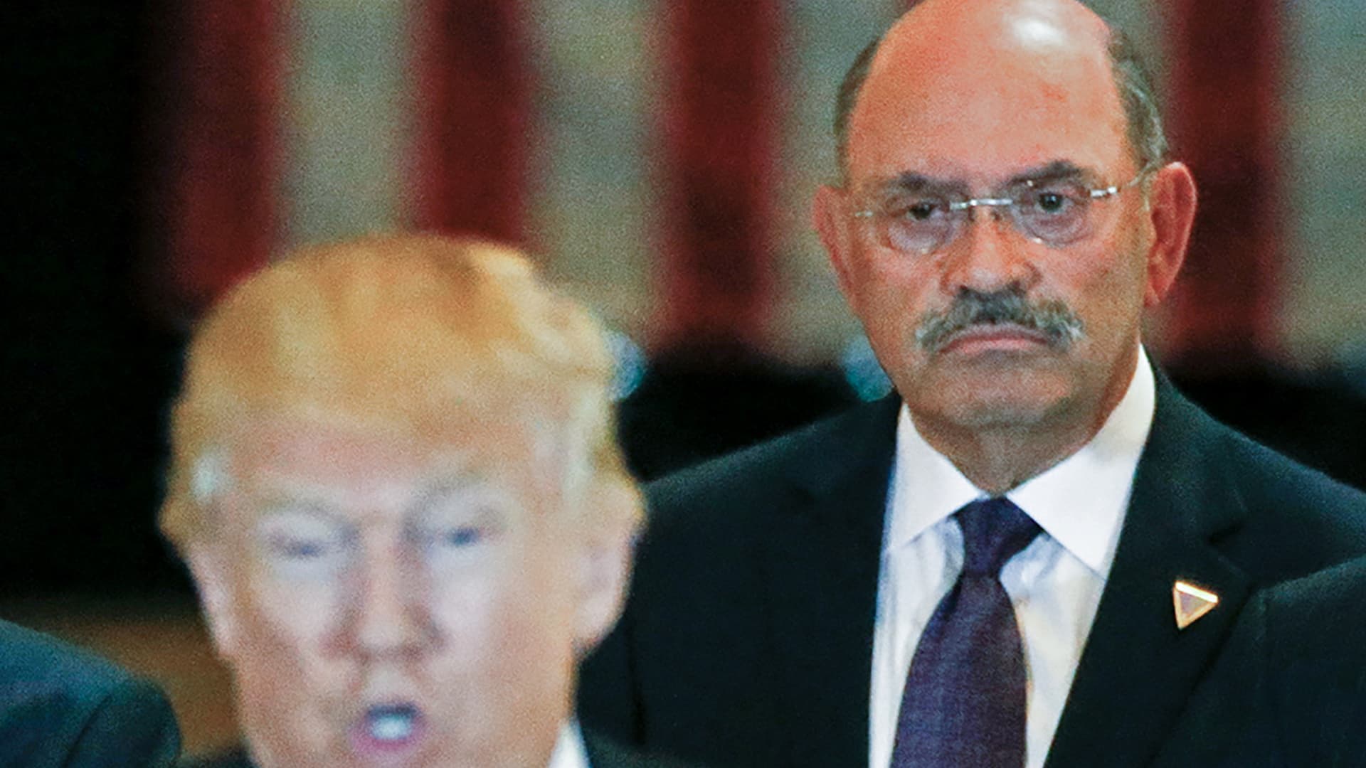 Trump Organization chief financial officer Allen Weisselberg looks on as then-U.S. Republican presidential candidate Donald Trump speaks during a news conference at Trump Tower in Manhattan, New York, May 31, 2016.