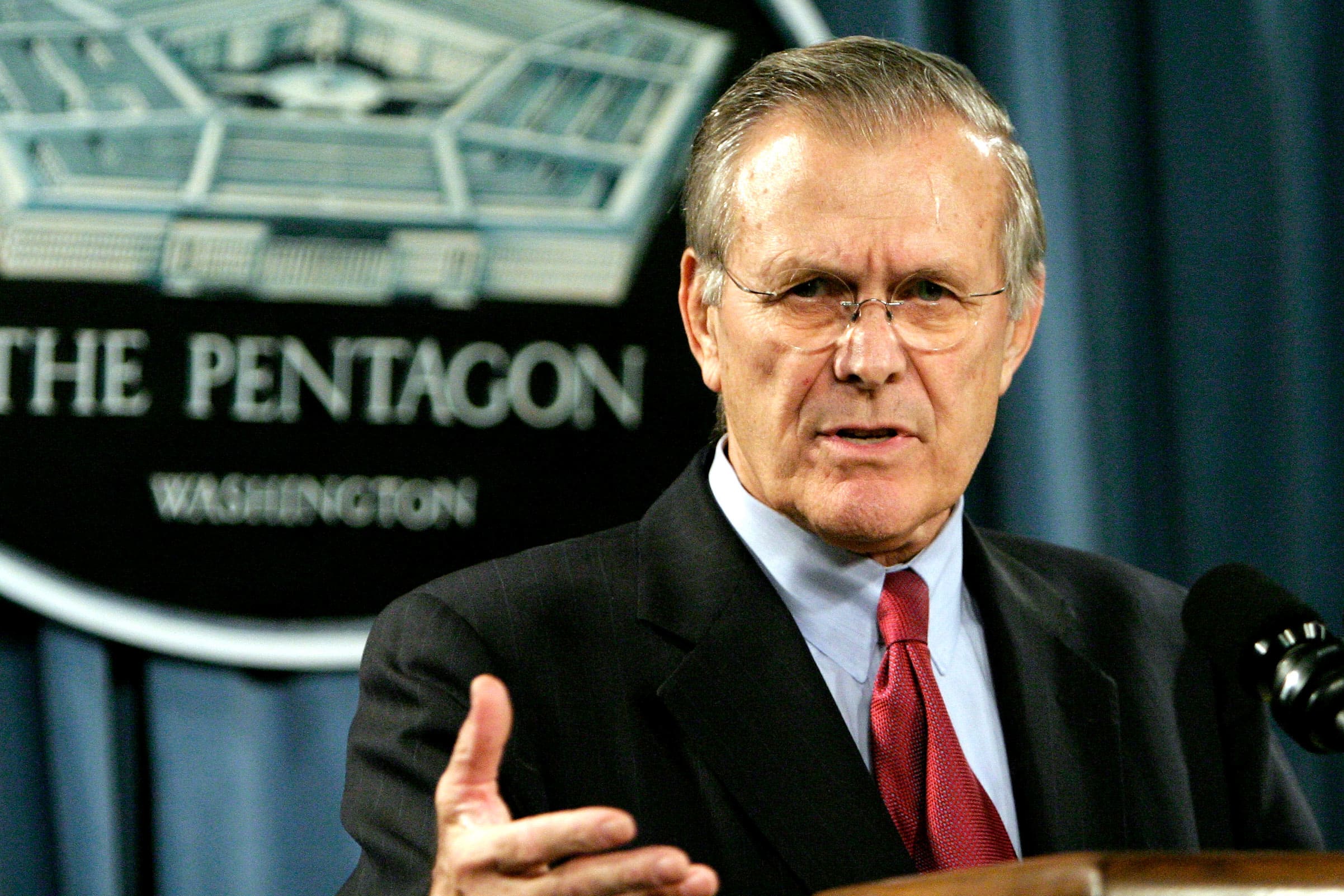 WASHINGTON – Former Defense Secretary Donald Rumsfeld has died at the age of 88, according to a statement released Wednesday from his family. "
