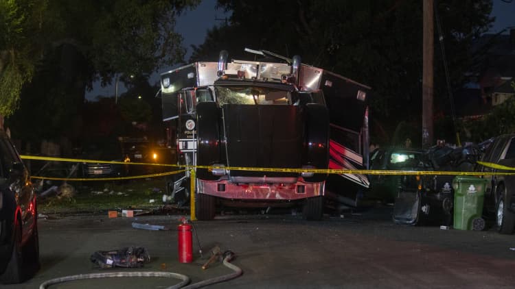 Seventeen hurt after an illegal fireworks cache explodes in Los Angeles
