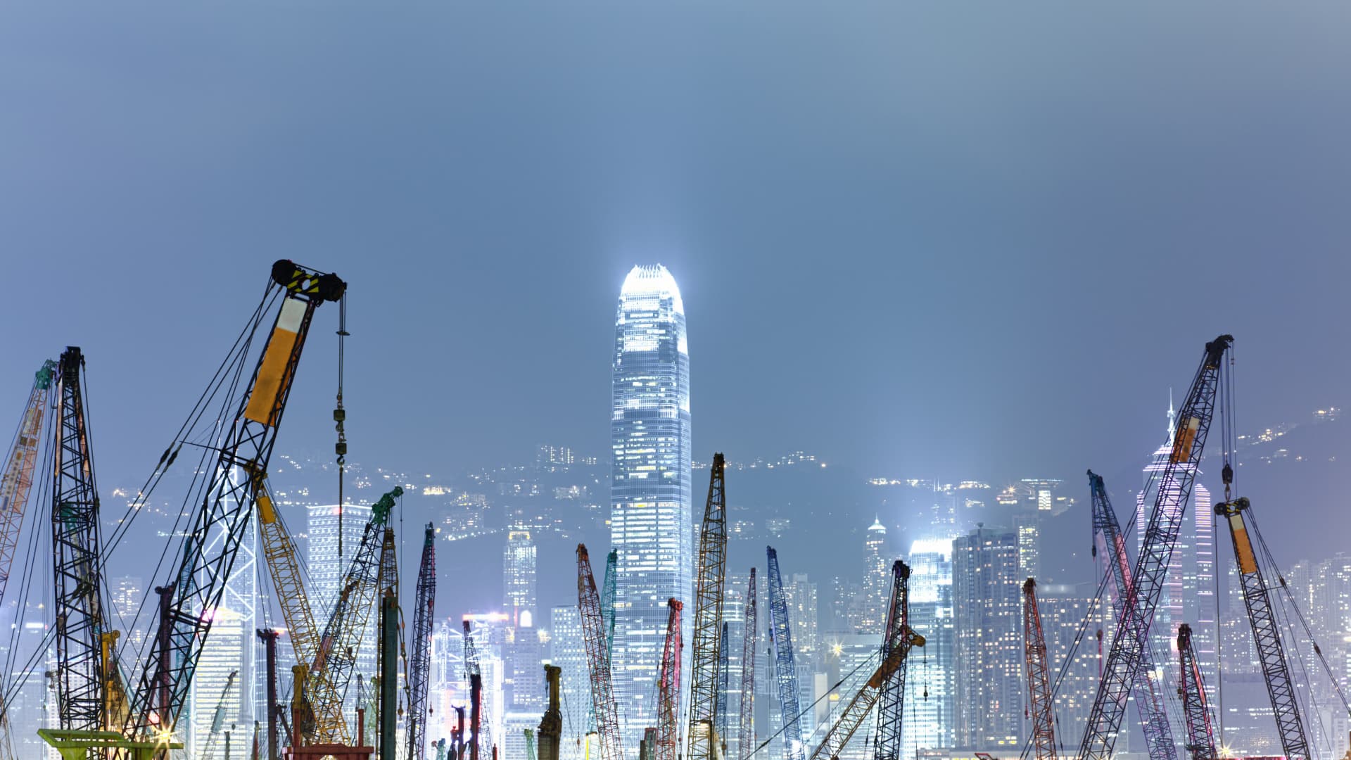 A construction site in Hong Kong.