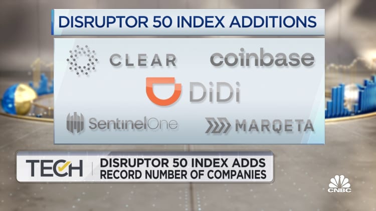CNBC's Disruptor 50 index adds record number of companies