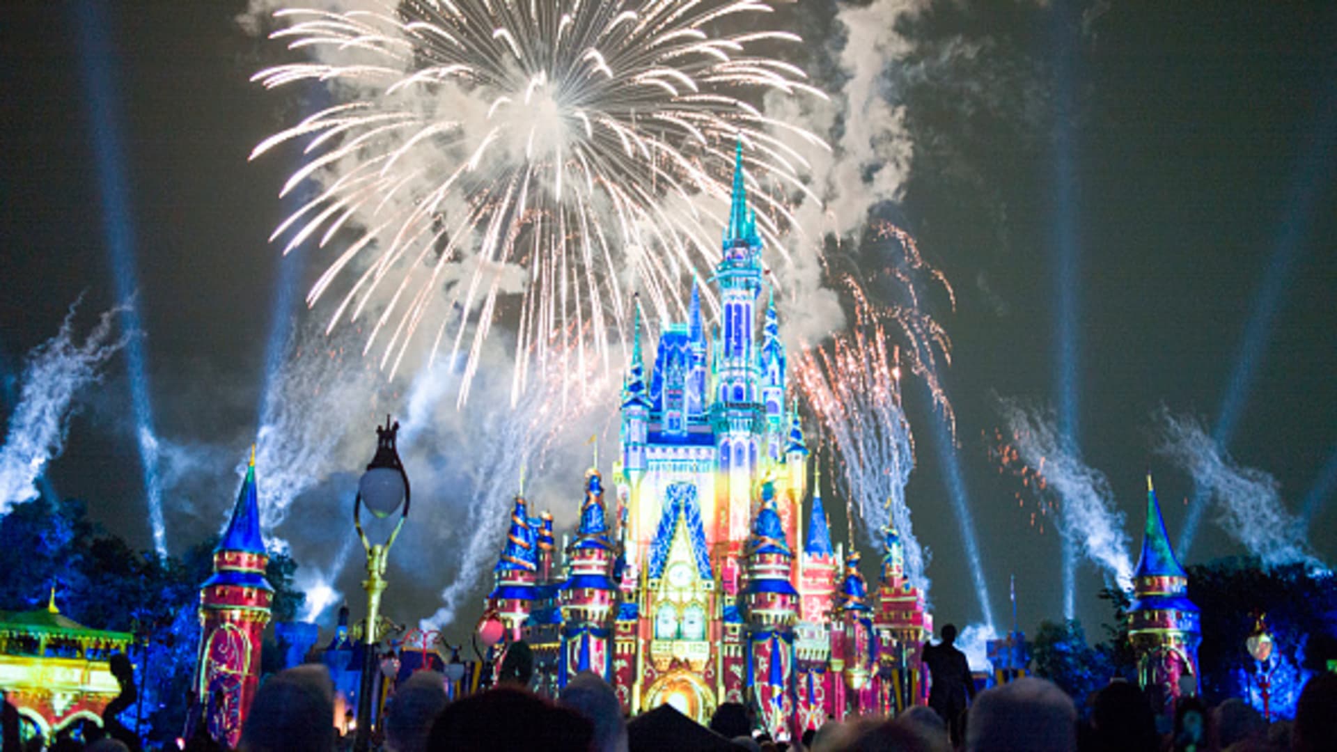 A stunning firework show is held at the Magic Kingdom Park in Walt Disney World Resort on July 1, 2021 in Lake Buena Vista, Florida. .
