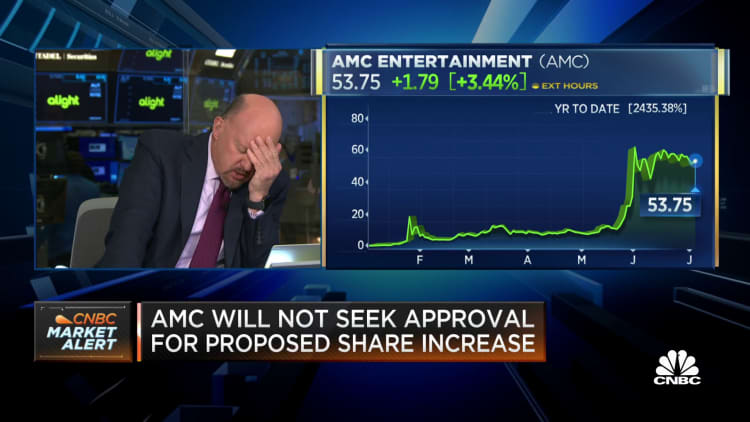 Cramer on AMC tabling proposal to seek shareholder approval for share increase
