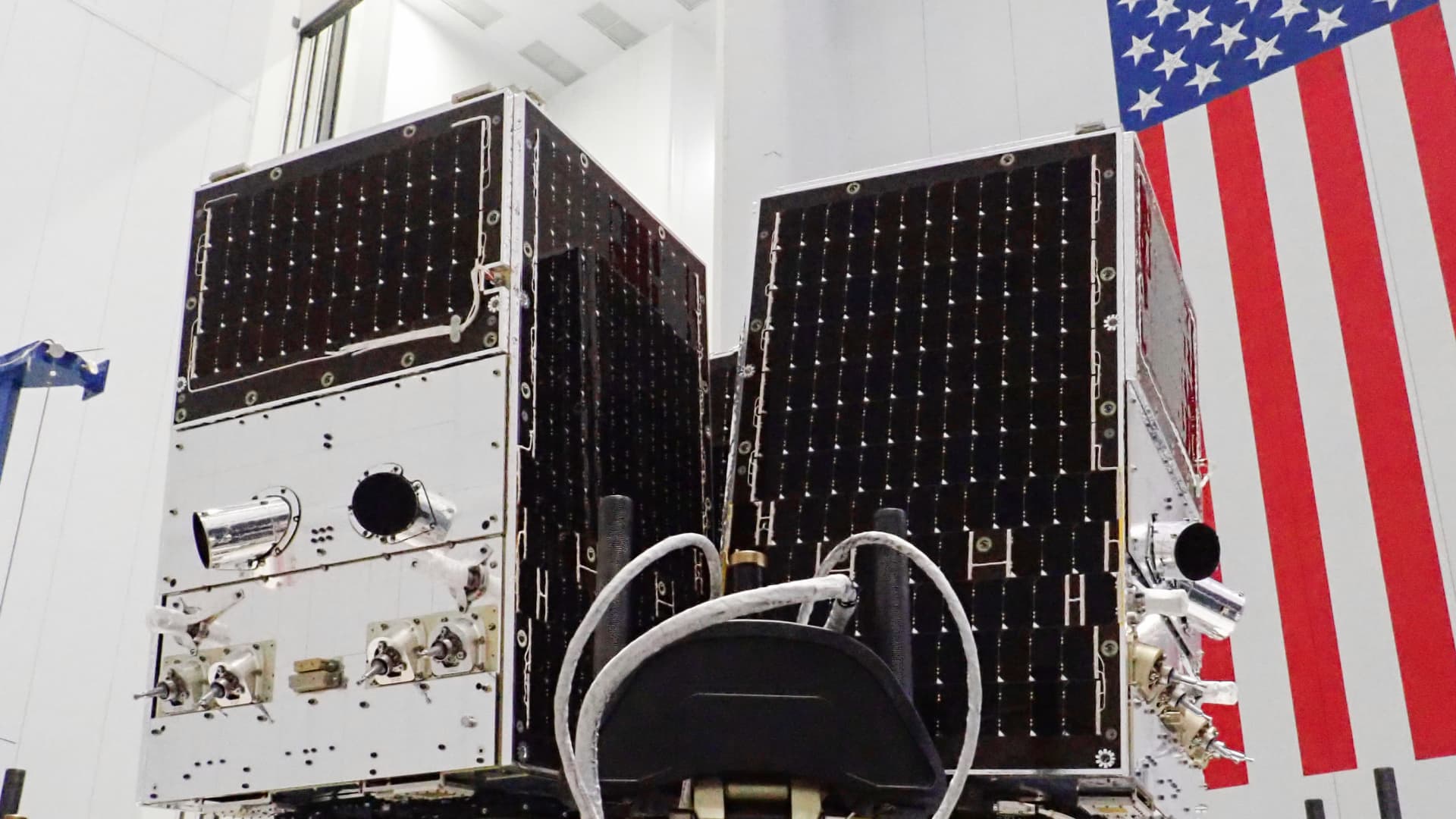 A set of SkySat satellites before a launch.