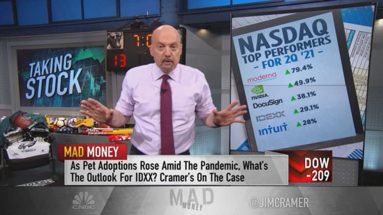 Jim Cramer reveals best performing Nasdaq stocks of Q2