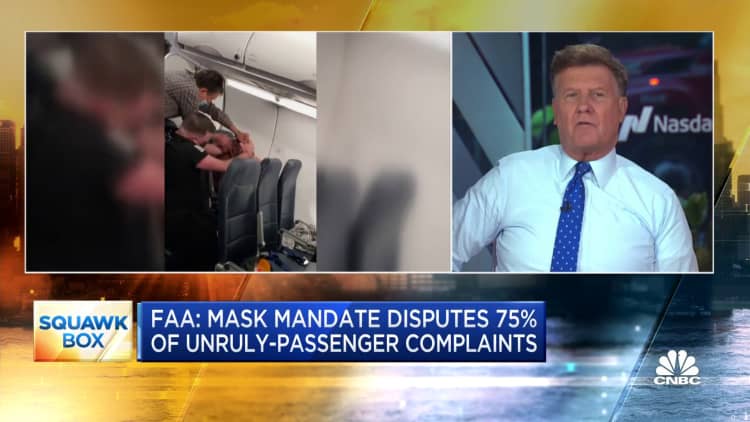FAA: Mask mandate disputes make up 75% of unruly-passenger complaints