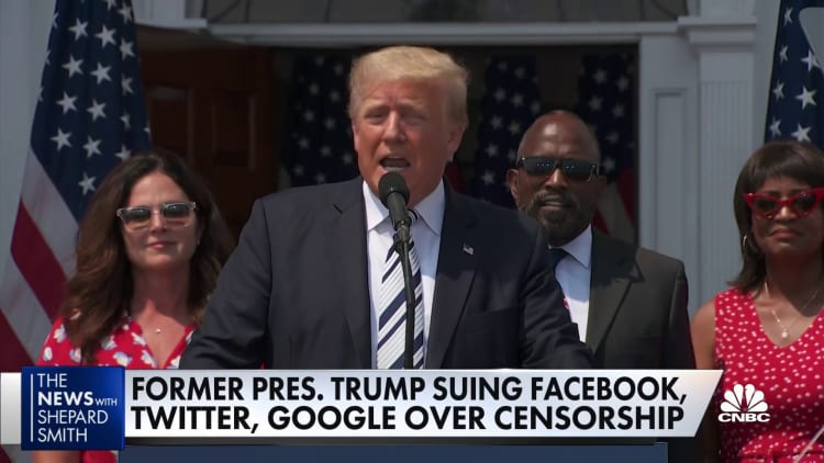 Former Pres. Trump suing Facebook, Twitter, Google over censorship