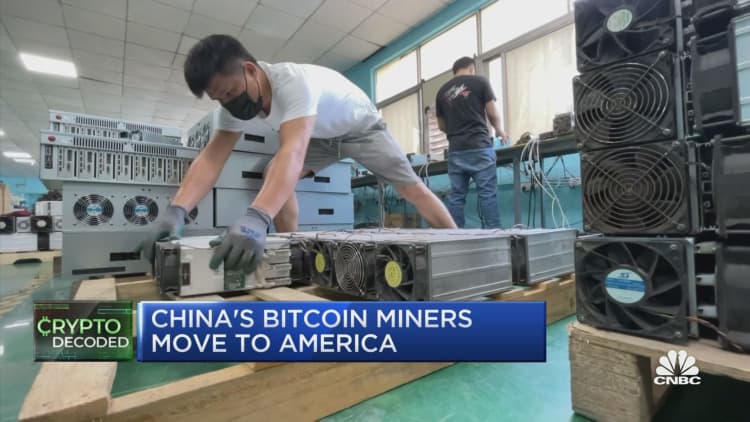 China's bitcoin miners move to America