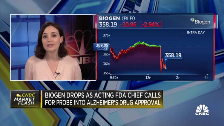 Biogen shares drop as acting FDA chief calls for probe into Alzheimer's drug