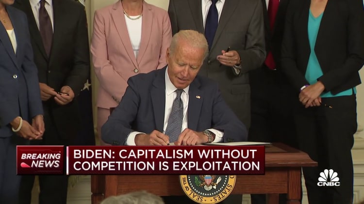 President Biden signs executive order aimed at corporate consolidation