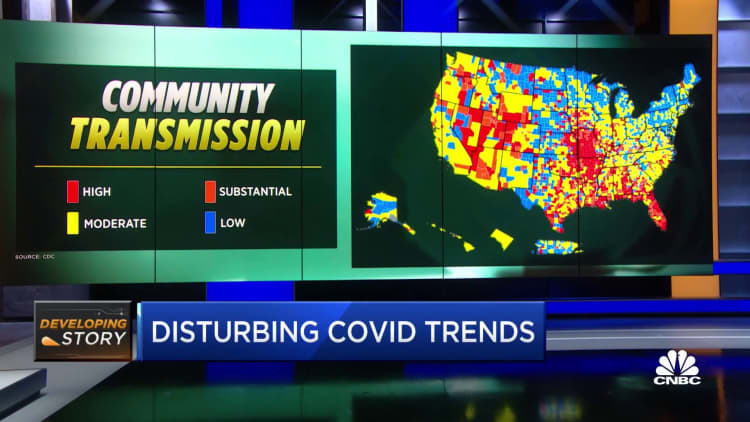 Where the Covid delta variant has its highest transmission rates in the U.S.