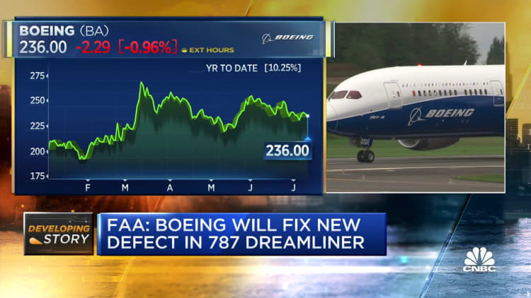 FAA: Boeing will fix new defect in 787 Dreamliner