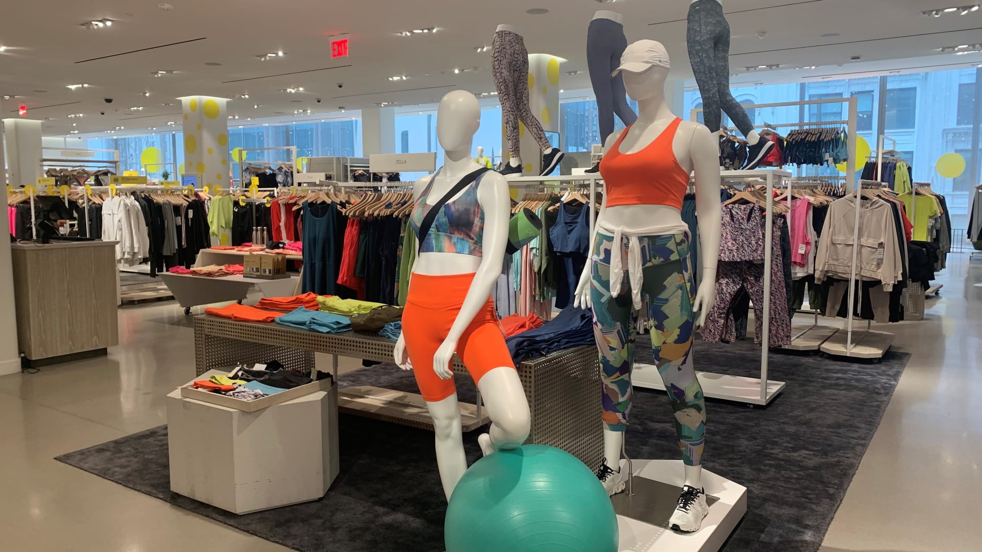 Active wear is on display during Nordstrom's annual Anniversary Sale event, at the company's flagship store in New York City.