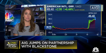 AIG stock jumps on partnership with Blackstone