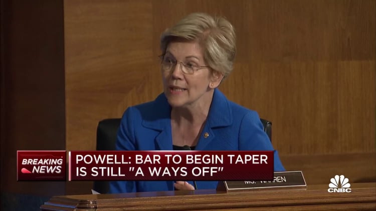 Sen. Warren asks Federal Reserve's Powell about bank policy