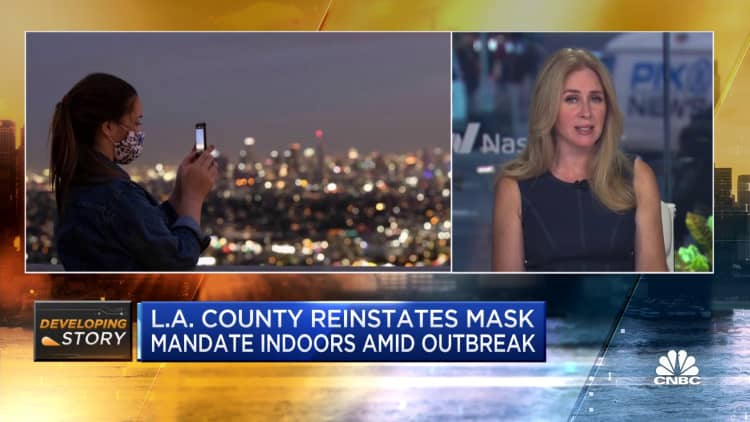 Los Angeles County reinstates mask mandate indoors amid outbreak