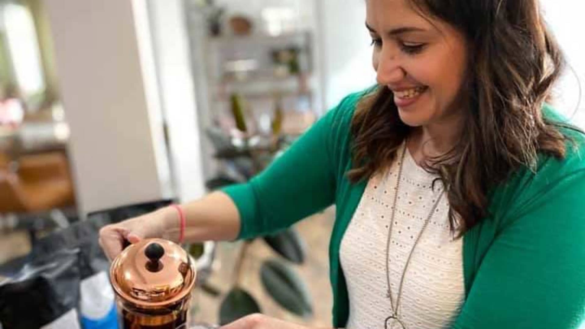 Navy veteran Melissa Green, a mother of four and the wife of Landis Green, a retired Gunners Mate in the U.S. Navy, launched her own coffee company out of her home this year.