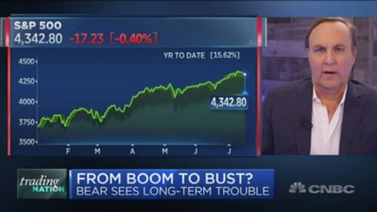 There's a great deal of risk in the market, long-time bear David Tice warns