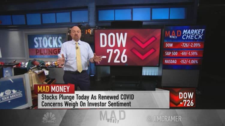 Jim Cramer recaps Monday's sell-off, pins it on Covid fears and speculation