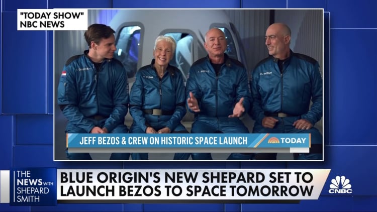 Bezos prepares for space launch tomorrow