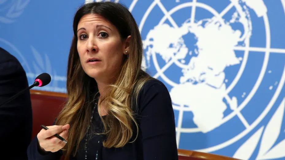 Maria Van Kerkhove, Head a.i. Emerging Diseases and Zoonosis at the World Health Organization (WHO), speaks during a news conference on the situation of the coronavirus at the United Nations in Geneva, Switzerland, January 29, 2020.