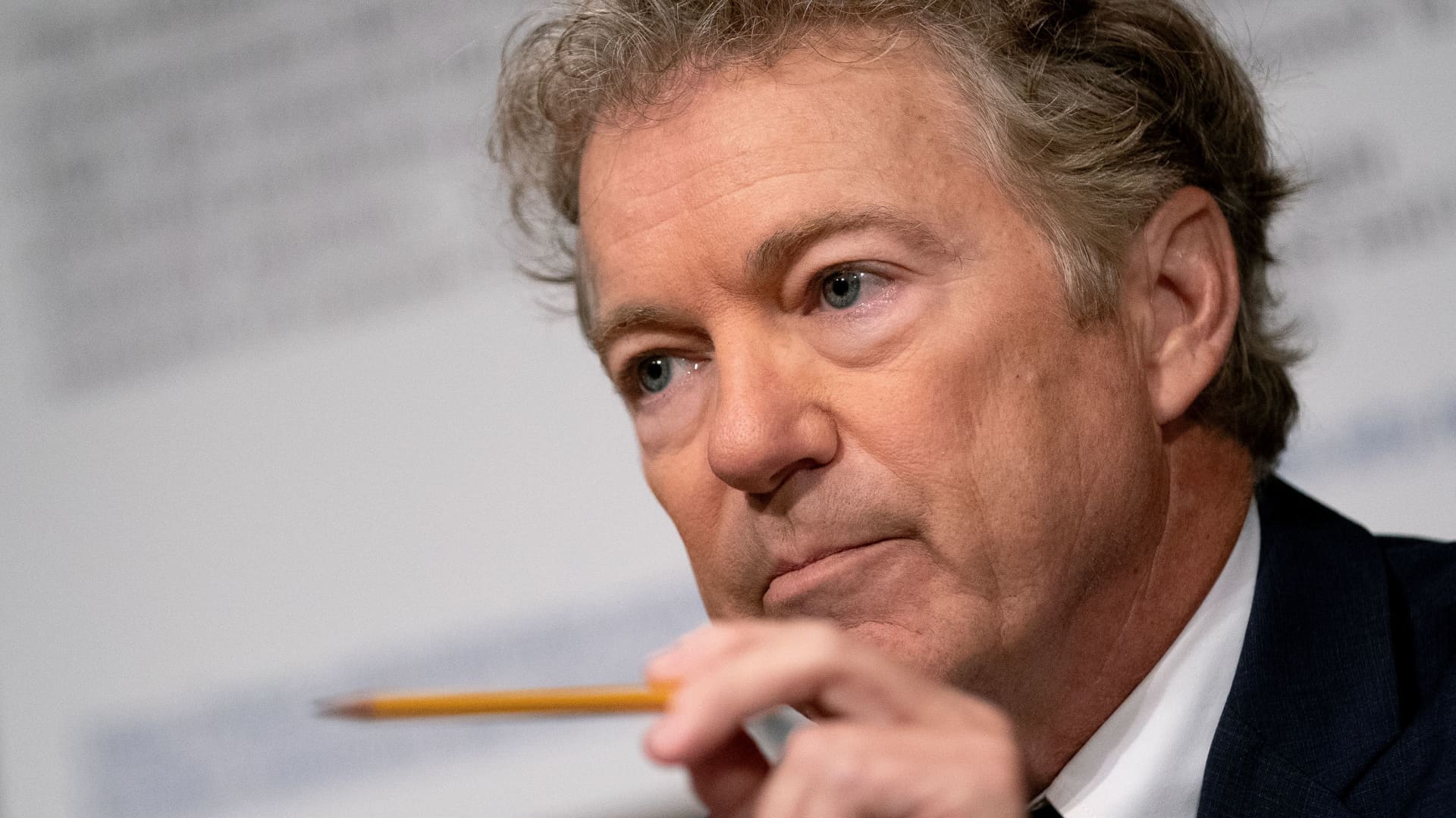 Senator Rand Paul (R-KY) speaks during a Senate Health, Education, Labor, and Pensions Committee hearing at the Dirksen Senate Office Building in Washington, D.C., U.S., July 20, 2021.