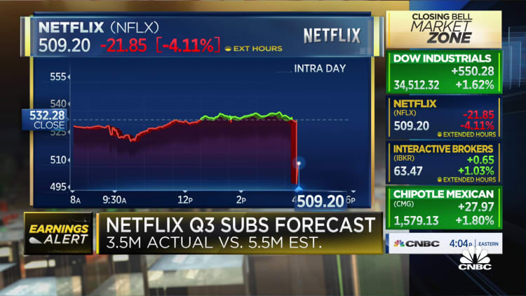 Netflix stock hit on earnings and subscriber miss