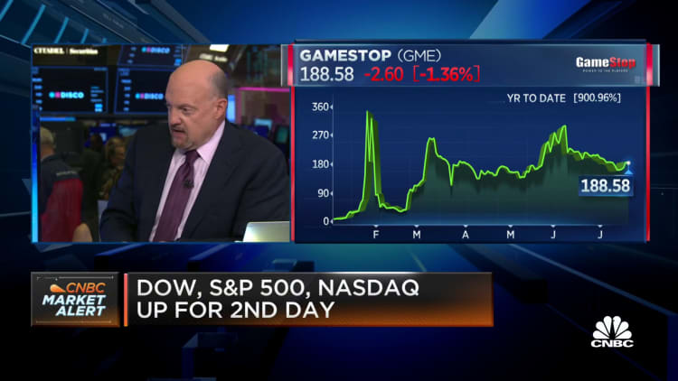 Here's what Jim Cramer thinks of GameStop's valuation right now