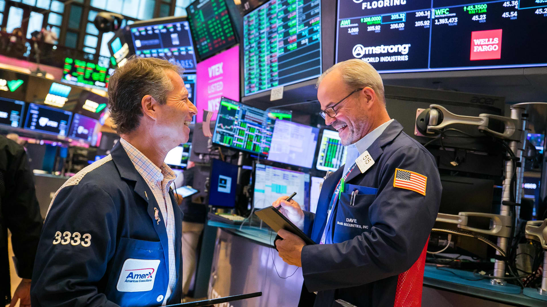 The New York Stock Exchange welcomes executives and guests of VTEX in celebration of its initial public offering on July 21, 2021.
