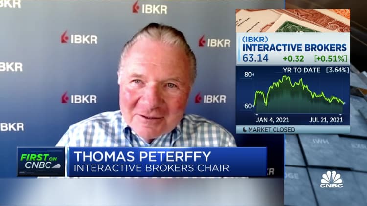 Interactive Brokers customer accounts are up from a year ago, says Peterffy