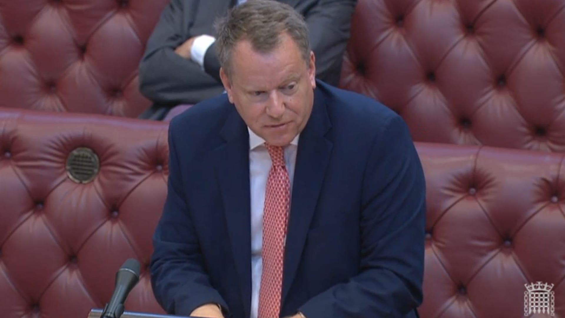 LONDON - Brexit minister Lord Frost making a statement to members of the House of Lords in London on the government's approach to the Northern Ireland Protocol.