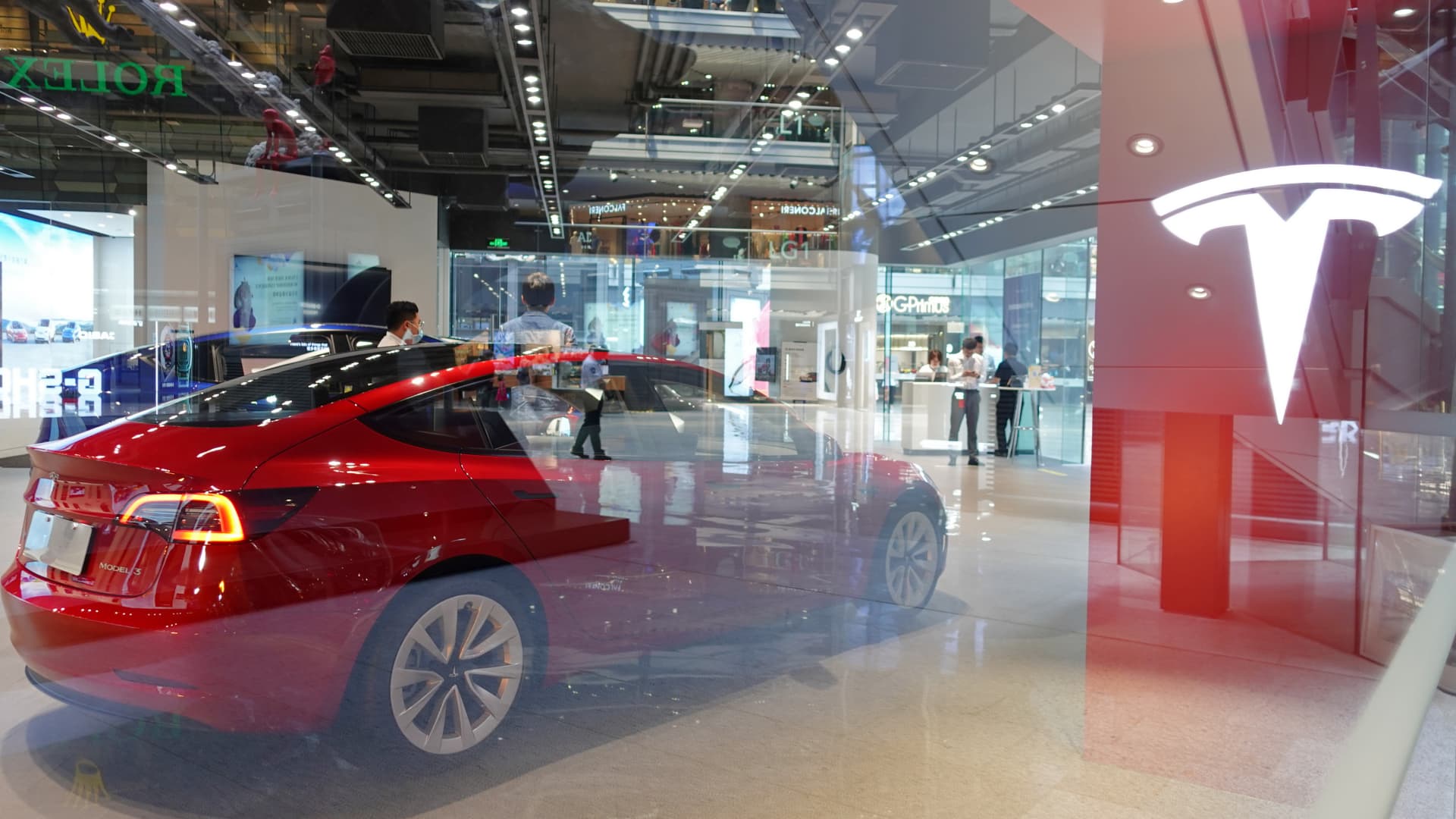 A Tesla store in Beijing, China, on July 4, 2021.