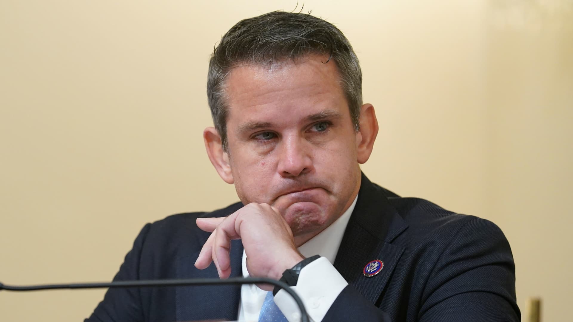 U.S. Rep. Adam Kinzinger, R-Ill., listens during the House select committee hearing on the Jan. 6 attack on Capitol Hill in Washington, U.S., July 27, 2021.