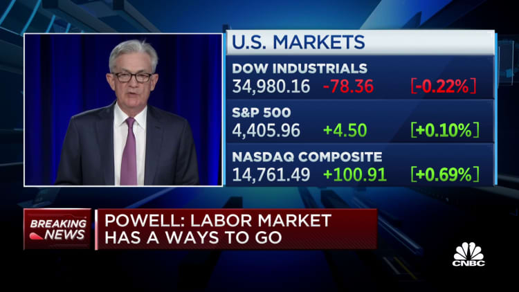 'Strong jobs numbers': Powell on what's necessary to consider raising rates