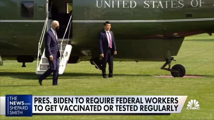 Biden expected to mandate civilian federal workers be vaccinated or submit to testing