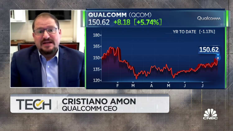 Qualcomm CEO Cristiano Amon on earnings growth amid ongoing chip shortage