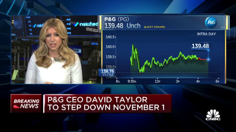 P&G CEO David Taylor to step down November 1