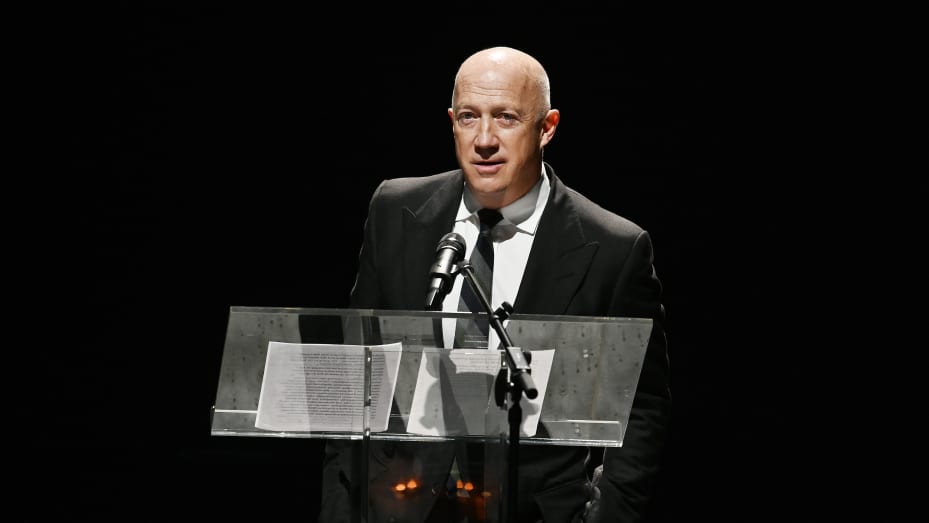 Bryan Lourd speaks onstage during the Lincoln Center American Songbook Gala honoring Bonnie Hammer at Broadway Theatre on January 29, 2020 in New York City.