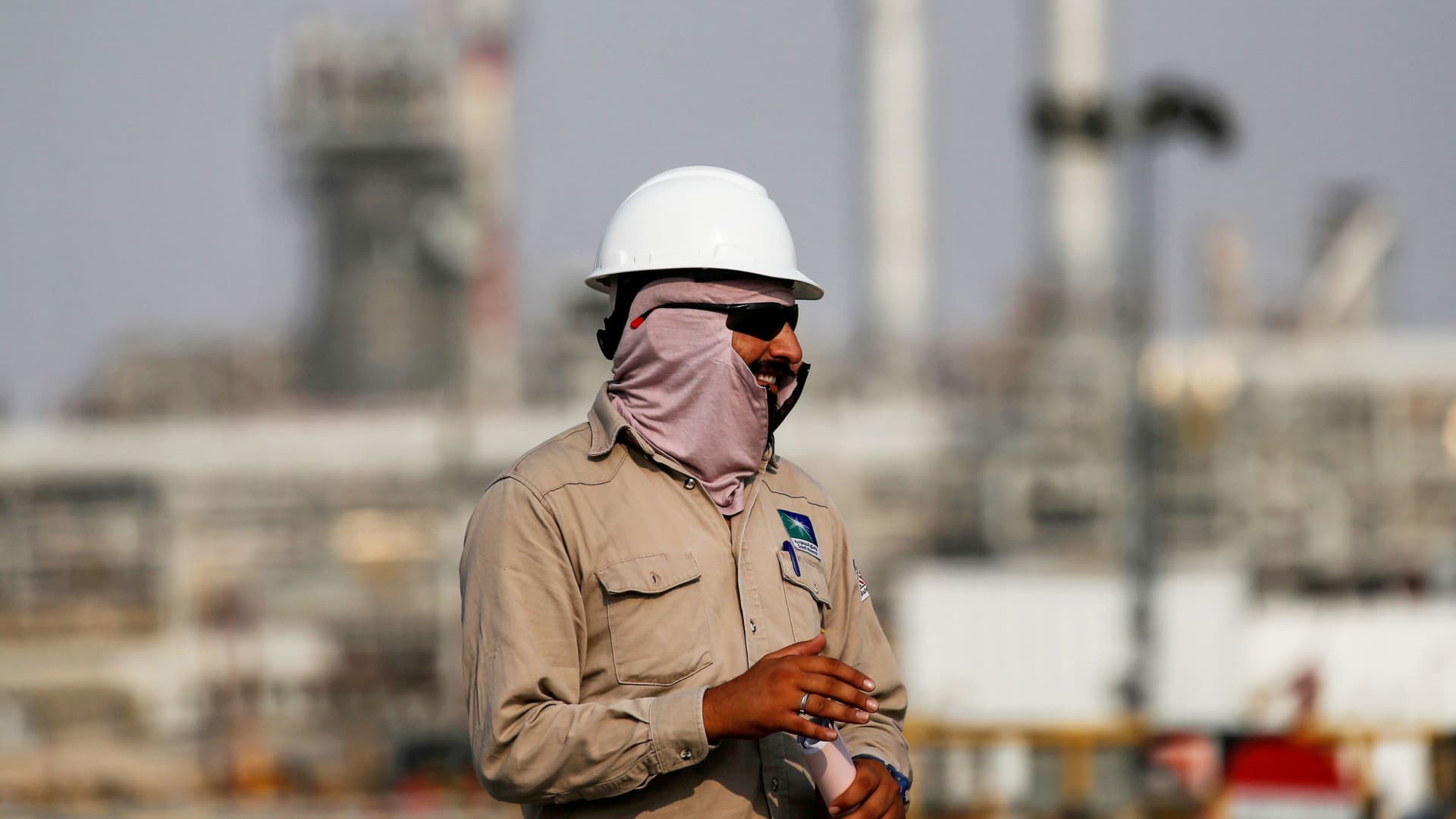 An employee looks on at Saudi Aramco oil facility in Abqaiq, Saudi Arabia October 12, 2019.