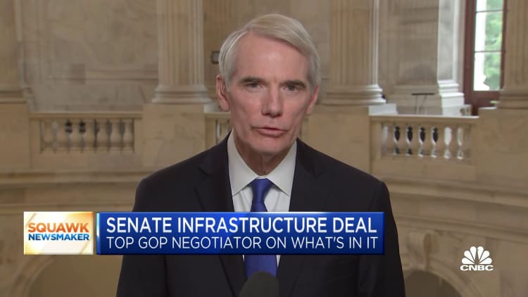 Sen. Portman on infrastructure bill and Senator Lindsey Graham's Covid diagnosis