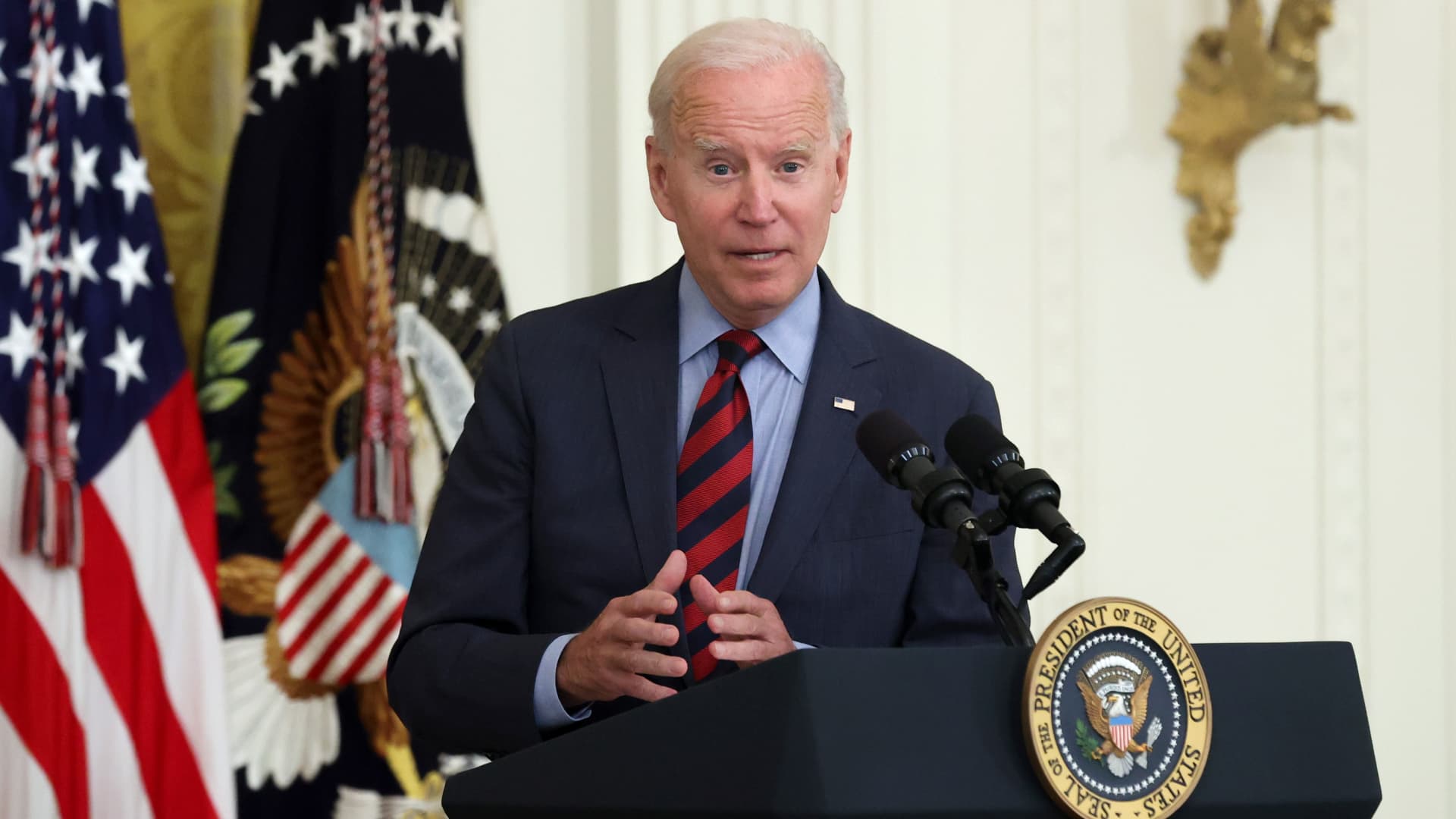 U.S. President Joe Biden delivers remarks at the White House in Washington, August 3, 2021.