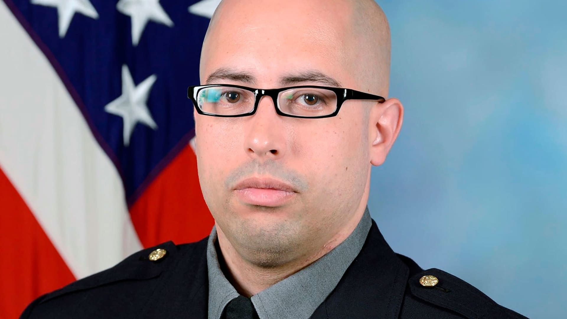 This undated photo provided by the Pentagon Force Protection Agency shows Pentagon Police Officer George Gonzalez. On Tuesday, Aug. 3, 2021, Gonzalez died after being stabbed during a burst of violence at a transit center outside the Pentagon building, and a suspect was shot by law enforcement and died at the scene.