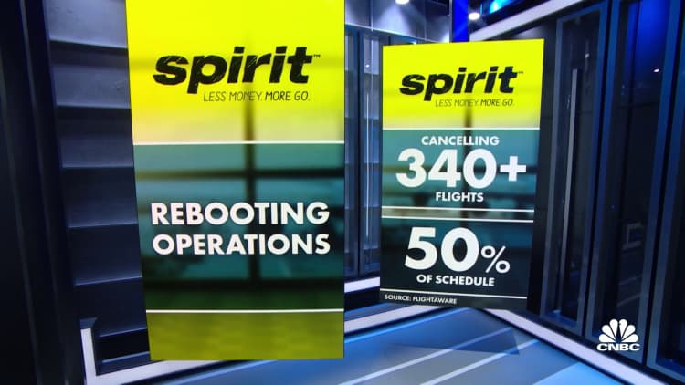 Spirit Airlines cancels 50% of its flight schedule