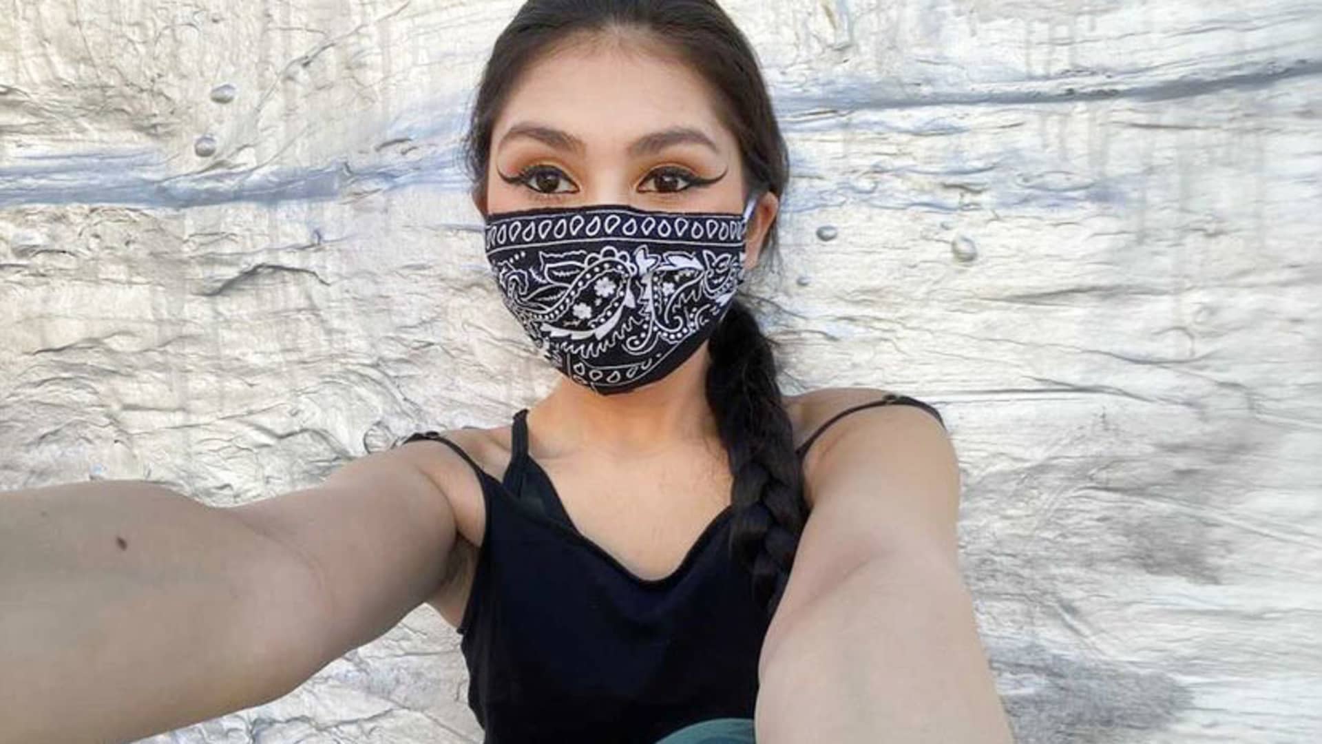Jacqueline Cabrera, a recent graduate from the Fashion Institute of Technology, sold face masks during the pandemic using her skill in fashion design.