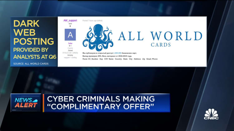 One million U.S. and global credit cards released on dark web by Russian-speaking group