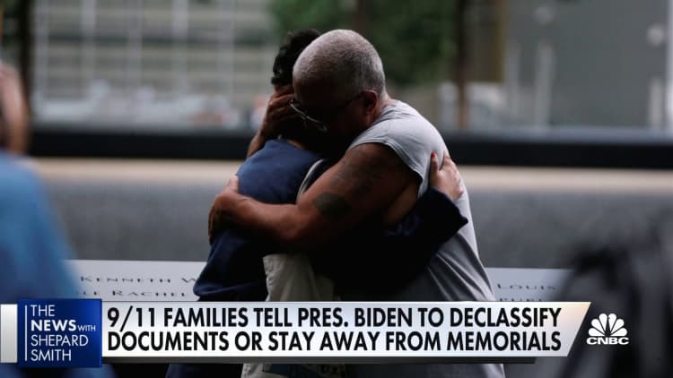 9/11 families want Biden to declassify documents or stay away from 20-year memorials
