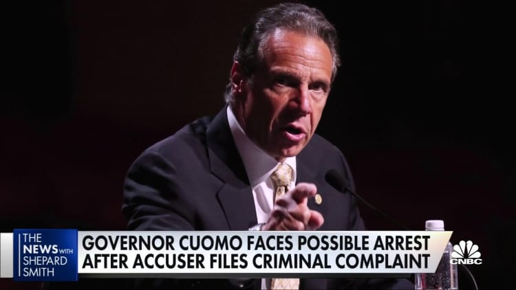 Cuomo faces possible arrest after accuser files a criminal complaint against him