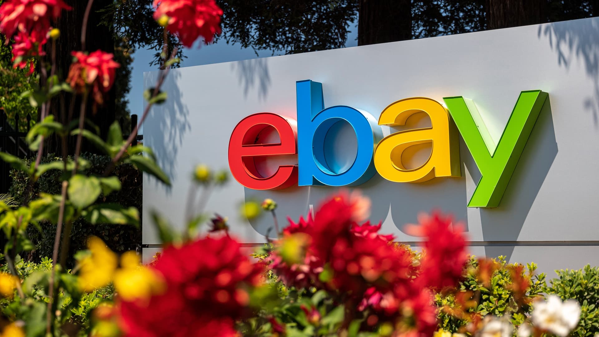 Signage at eBay headquarters in San Jose, California, U.S.